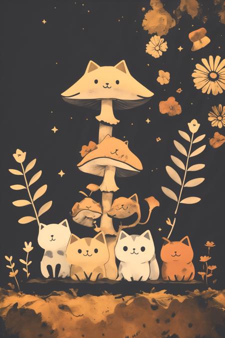 A strange combination of cat and mushroom - tangbohu 10