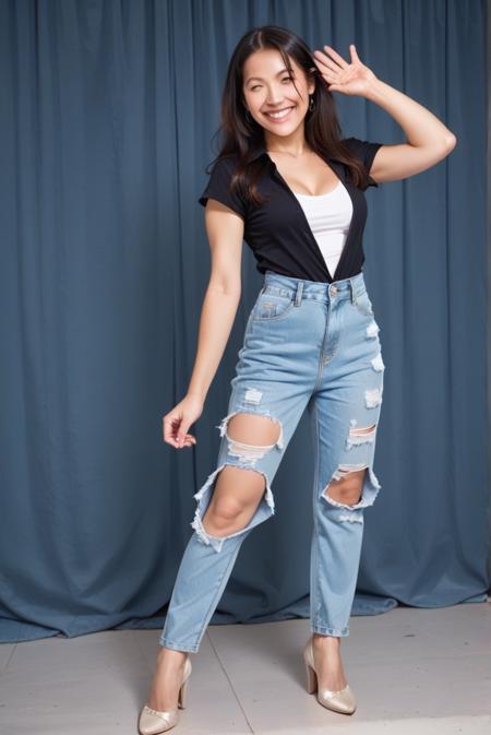 [PonyXL] Ripped Jeans (with fishnet)