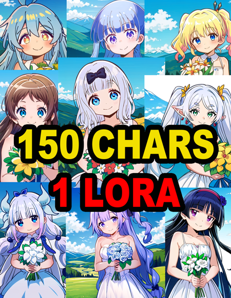 [EXPERIMENTAL] 150 Anime Characters in 1 LORA - Kirai GLITTER RABBIT TRAINED版本GlitterTrainedv2.0 (ID: 639473)