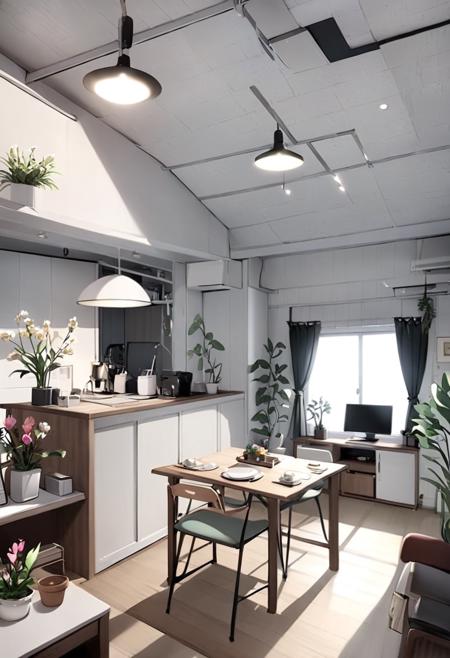 日本の住宅のLDK (living room & dining room & kitchen) SDXL