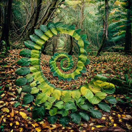 Andy Goldsworthy style nature art - portals, circles, spheres and spirals for SDXL