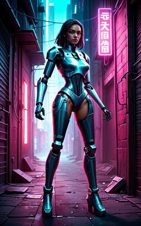 Cyberpunk Cyborg Girls1980's style