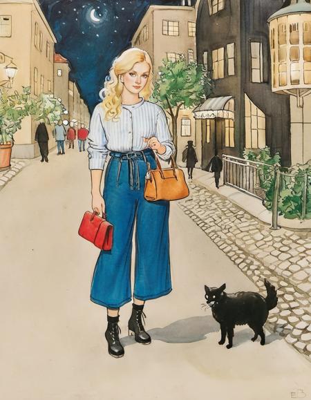 Children book illustration - Elsa Beskow Style - SDXL 1.0