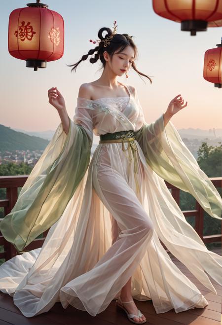 0756 green silk hanfu