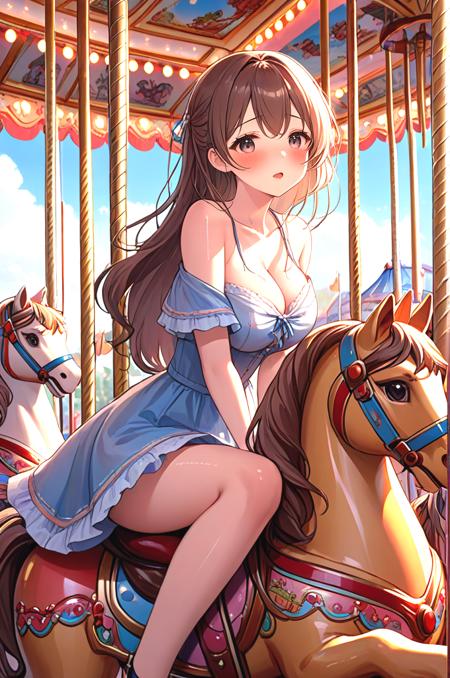 girl like riding carousel