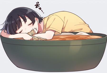 AI Drawing Anime Characters Eating Ramen (Meme Diffusion)