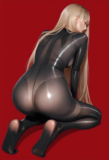 0740 shiny black bodysuit