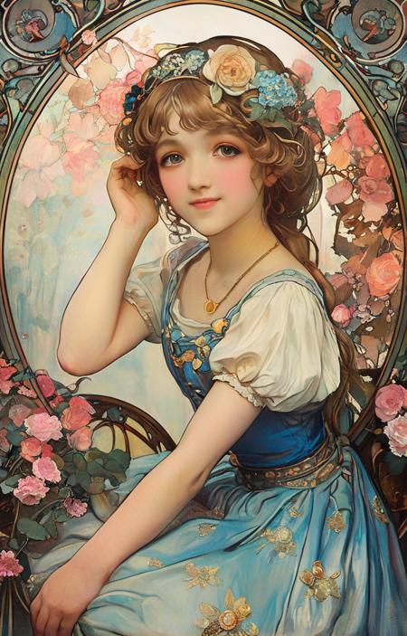 style of Alphonse Mucha [SDXL] 200版本v1.0 (ID: 552339)