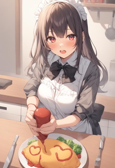 Lettering on omurice / オムライスへのお絵描き、文字入れ