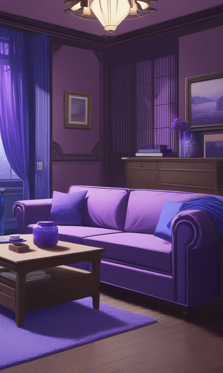 Purple, Blue and Brown