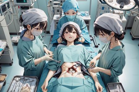 Multi-Girl Surgery Scene