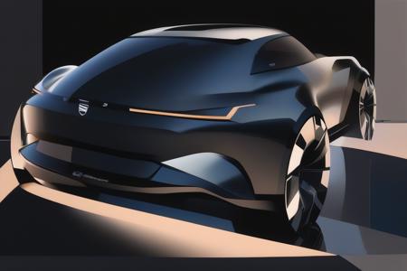 Car 2D Rendering (highly stylized) for Automotive design