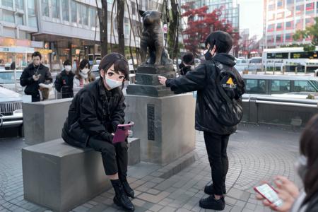 ハチ公前（渋谷） Bronze statue of Hachiko in front of Shibuya Station, TOKYO SD15