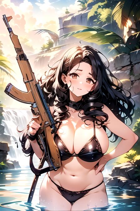 Sexy gun pose
