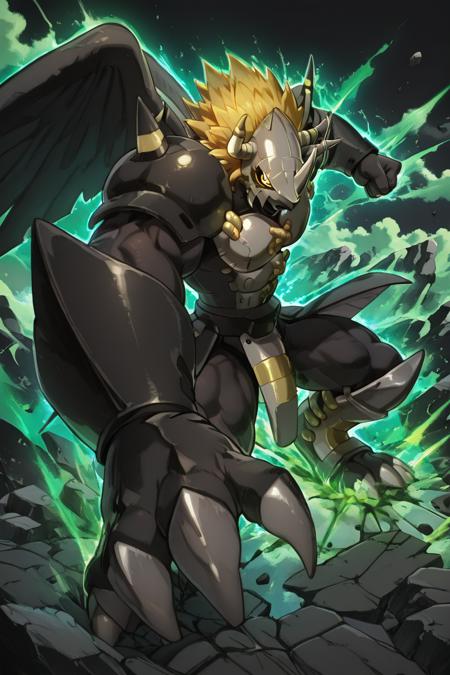 BlackWarGreymon: Jet-black Virus Dragon | ブラックウォーグレイモン (Digimon) [Illustrious & Pony]版本Illustrious (ID: 1245849)
