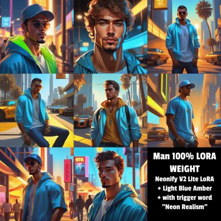 Neonify SDXL - Neon Realism + Cel Shading + Cartoonerize (5 Lora Levels)