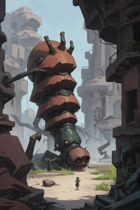 Giant animal over human concept