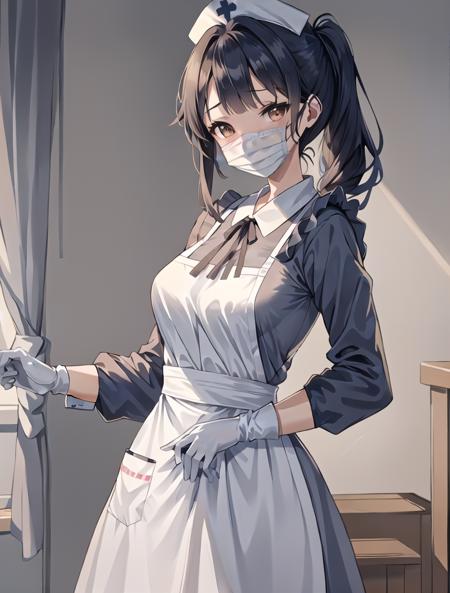Long Nurse Uniform, with mask and Gloves