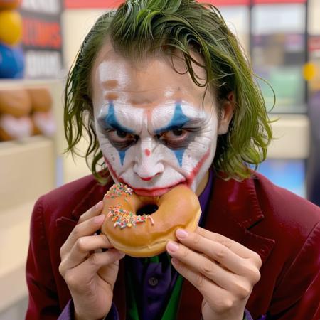 Eating something with both hands