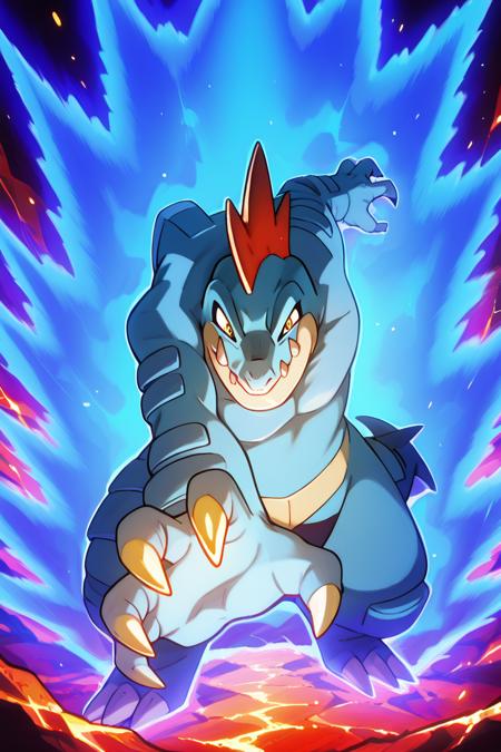 Feraligatr: Big Jaw Pokémon | オーダイル (Pokedex #0160) [Illustrious]