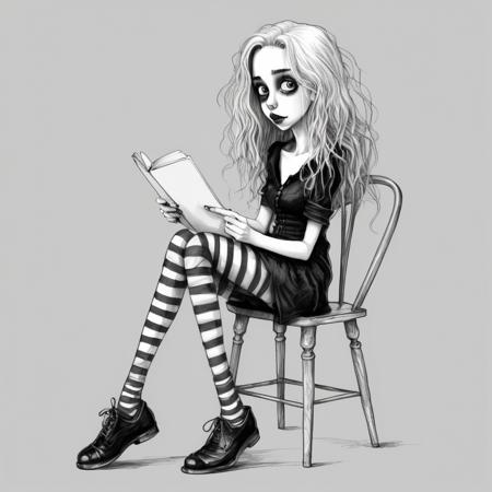 Tim Burton Female Diffusion SDXL