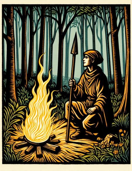Eldritch Woodblock Print for Flux