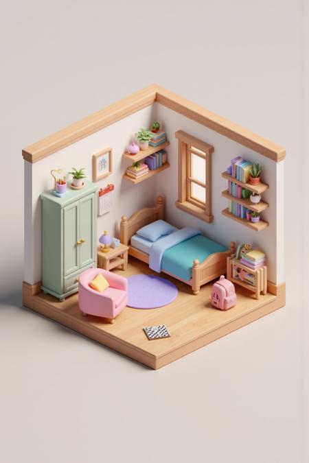 Flux.1_Isometric Mini Room · Spatial Design