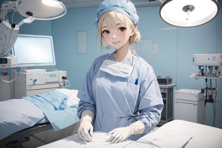 Female Surgeon / Surgical Nurse Taking Off Mask