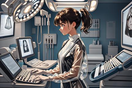 Doctor Latex Ultrasound Exam