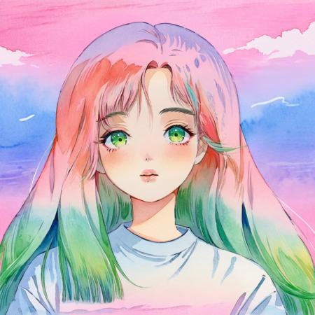 Retro watercolor figures