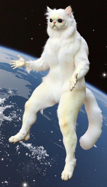 Persian Cat Meme (White Monkey Cat)