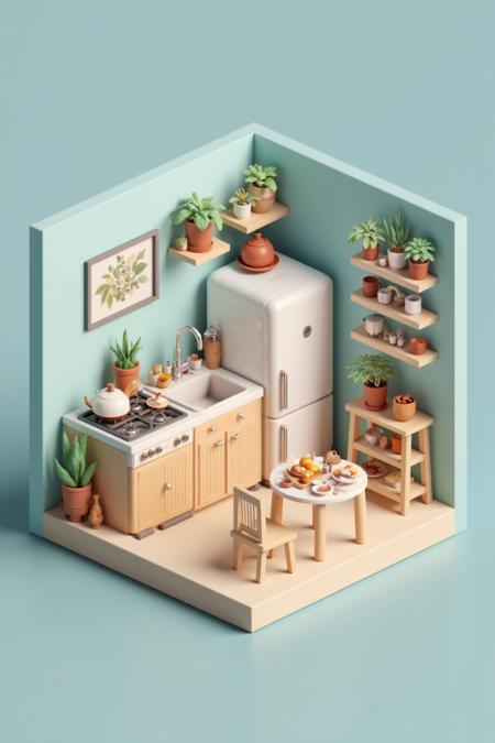 Flux.1_Isometric Mini Room · Spatial Design