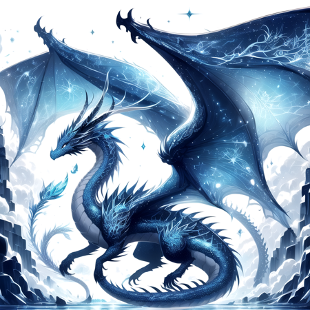 Four different styles of dragons by Dalle3