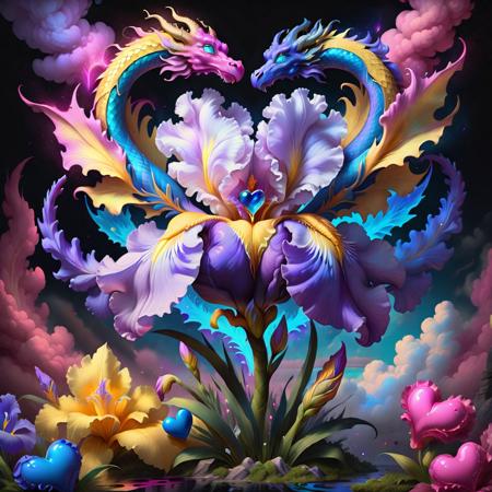 IrisHeavenlyBlue-3heartschasingtheDragon