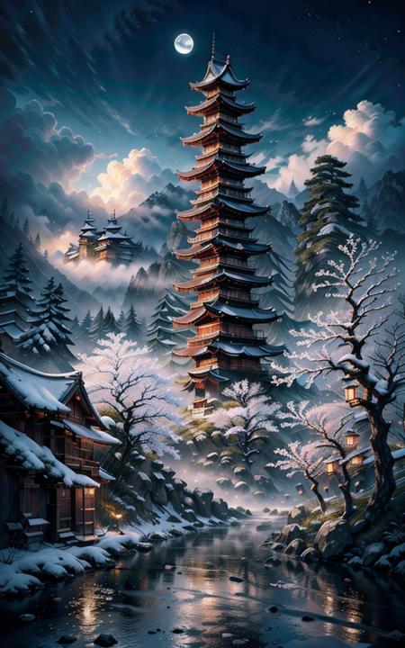 Ancient Chinese Scenery Background XL