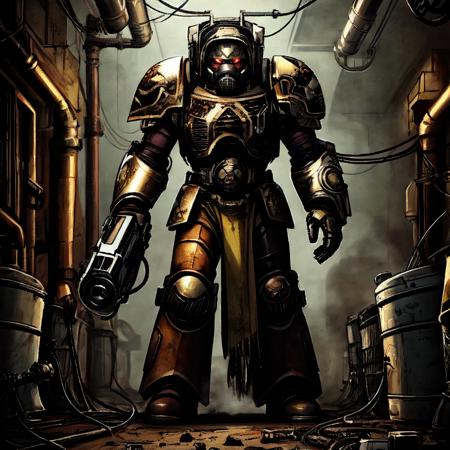 Grimdark Human Heavy Armor Suit - Warhammer 40,000
