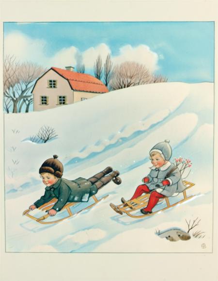 Children book illustration - Elsa Beskow Style - SDXL 1.0