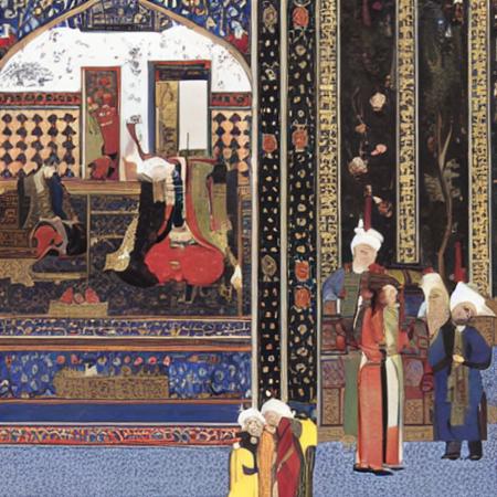 Machine Dreams of a Cosmopolitan Past (Persian Miniature Model)