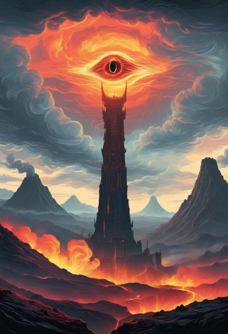 Sauron's Tower | Barad-dûr (Mordor, Middle Earth) (Lord of the Rings) [SDXL & SD1.5]