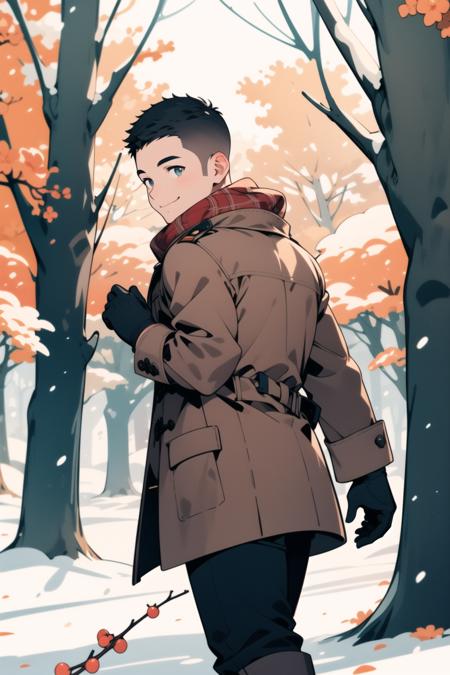 kk-boy | 短发少年扁平绘画风格