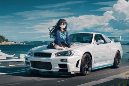 NISSAN Skyline GT-R R34 car LORA