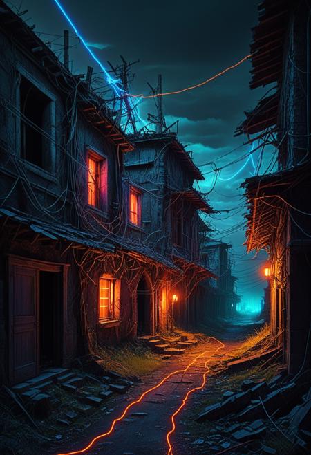 Dark Electric Neon Wires , D_Ewir3s  SDXL lora
