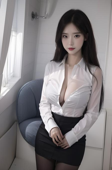 性感白色衬衫黑丝秘书套装3+美女丨Sexy white shirt black silk secretary set 3+ beauty版本v1.0 (ID: 482670)