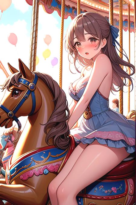 girl like riding carousel
