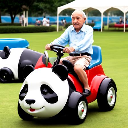 Panda car and animal-shaped car版本SDXL (ID: 702419)