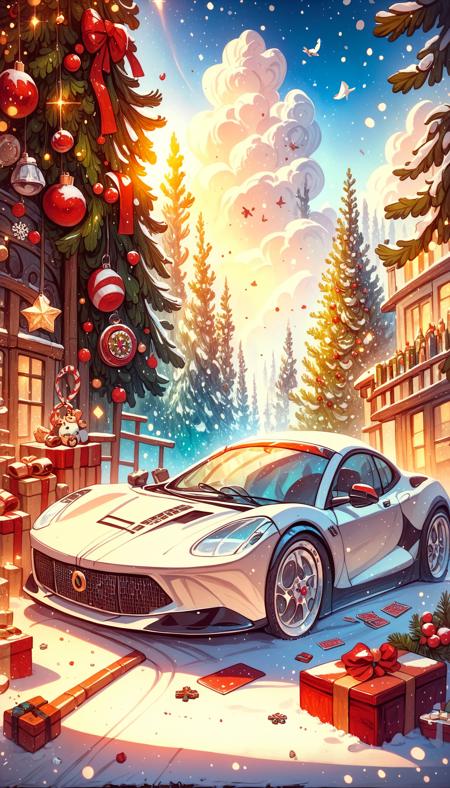 Christmas Postcard Style - Pony