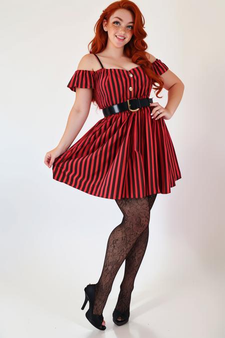 Retro Vertical Striped Dress
