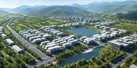 Bird's-eye view of urban design scenes