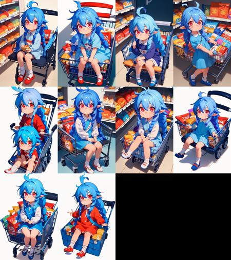 Sitting in a grocery cart Lora