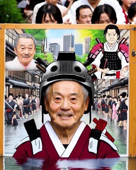 comic foreground Face-in-hole signboard
